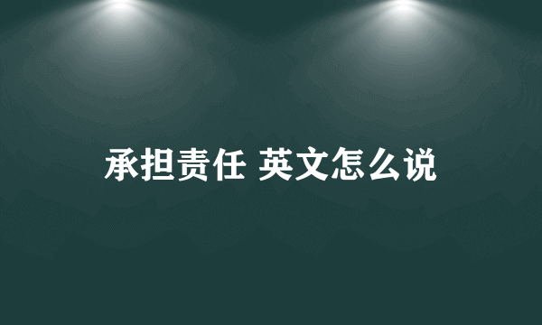 承担责任 英文怎么说