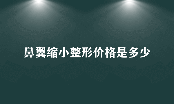 鼻翼缩小整形价格是多少