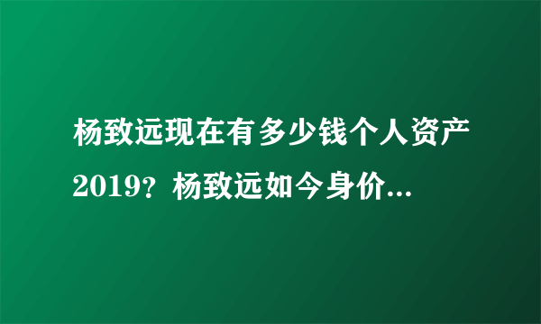 杨致远现在有多少钱个人资产2019？杨致远如今身价现在在做什么