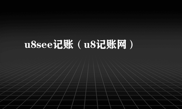 u8see记账（u8记账网）