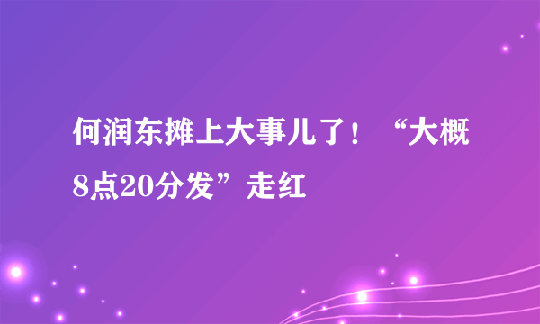 何润东摊上大事儿了！“大概8点20分发”走红