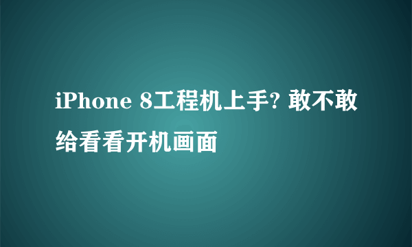 iPhone 8工程机上手? 敢不敢给看看开机画面