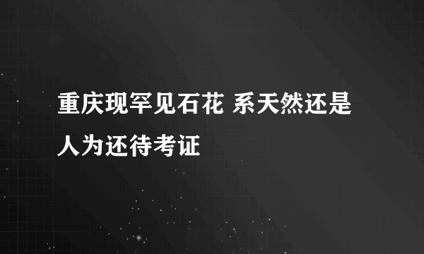 重庆现罕见石花 系天然还是人为还待考证