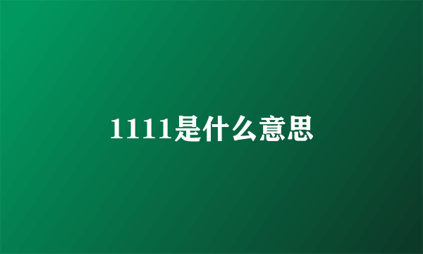 1111是什么意思