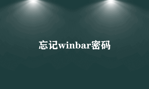 忘记winbar密码