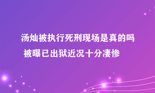 汤灿被执行死刑现场是真的吗 被曝已出狱近况十分凄惨