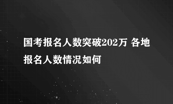 国考报名人数突破202万 各地报名人数情况如何