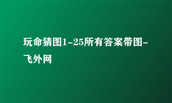 玩命猜图1-25所有答案带图-飞外网