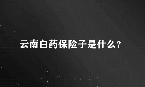 云南白药保险子是什么？