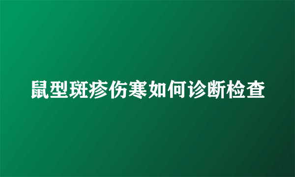 鼠型斑疹伤寒如何诊断检查