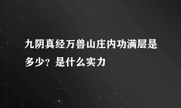 九阴真经万兽山庄内功满层是多少？是什么实力