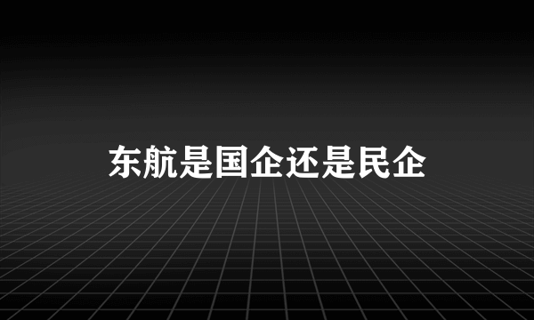 东航是国企还是民企