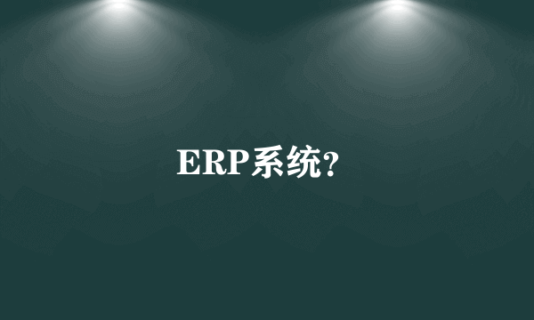 ERP系统？