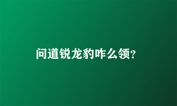 问道锐龙豹咋么领？