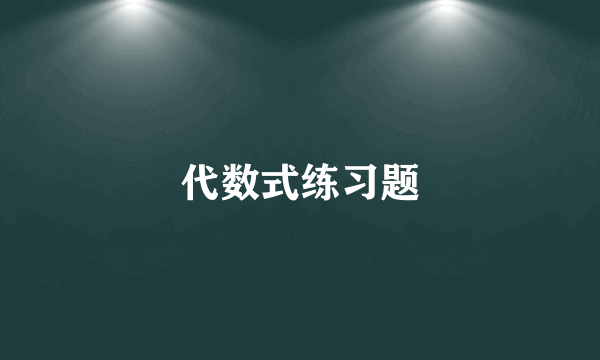 代数式练习题