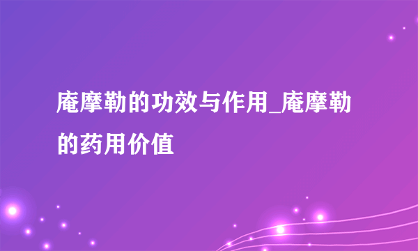 庵摩勒的功效与作用_庵摩勒的药用价值