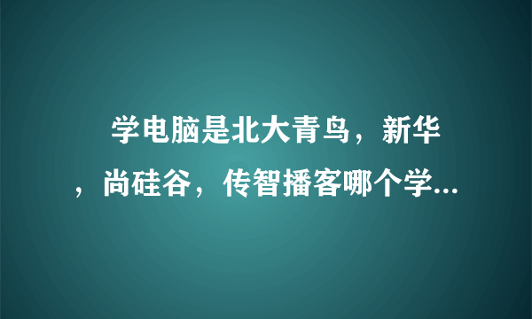 ￼ 学电脑是北大青鸟，新华，尚硅谷，传智播客哪个学校好一些