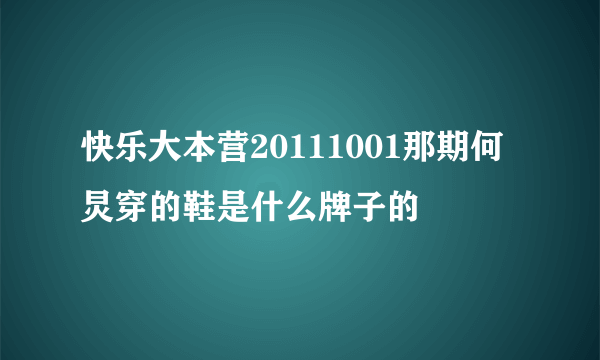 快乐大本营20111001那期何炅穿的鞋是什么牌子的