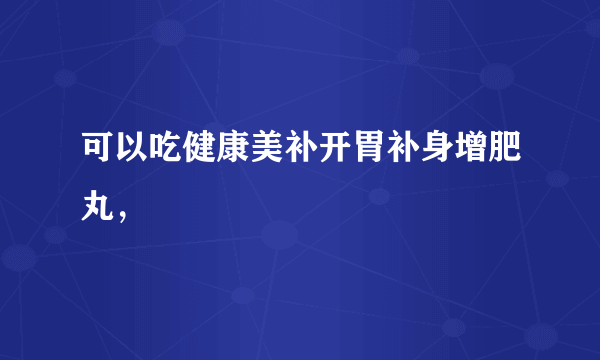 可以吃健康美补开胃补身增肥丸，