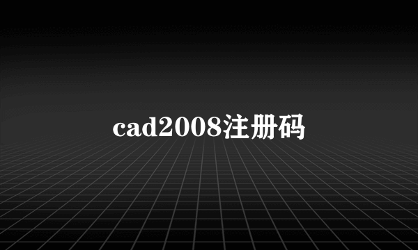 cad2008注册码