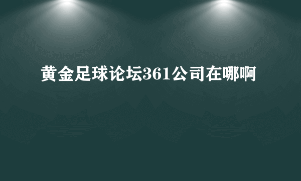 黄金足球论坛361公司在哪啊