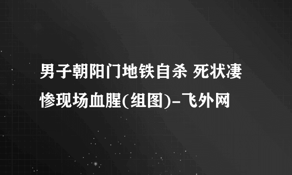 男子朝阳门地铁自杀 死状凄惨现场血腥(组图)-飞外网