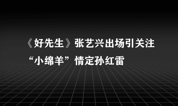 《好先生》张艺兴出场引关注“小绵羊”情定孙红雷