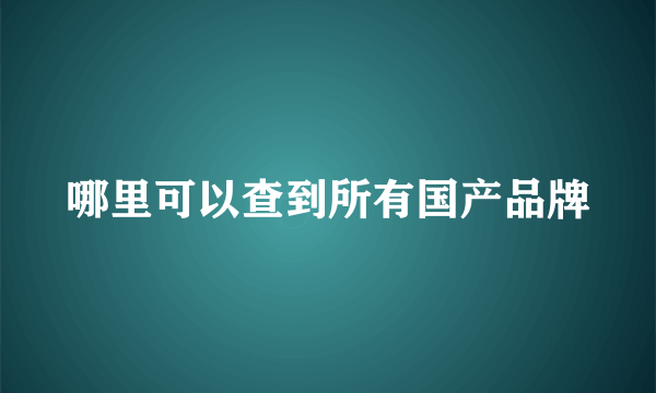 哪里可以查到所有国产品牌