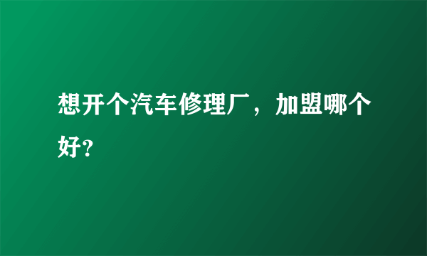 想开个汽车修理厂，加盟哪个好？