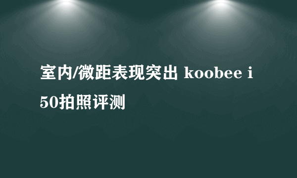 室内/微距表现突出 koobee i50拍照评测