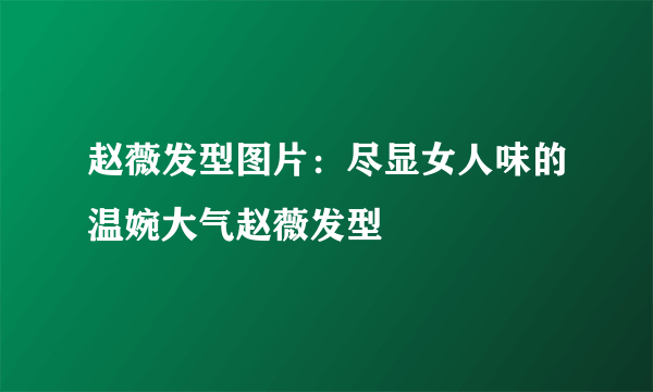 赵薇发型图片：尽显女人味的温婉大气赵薇发型