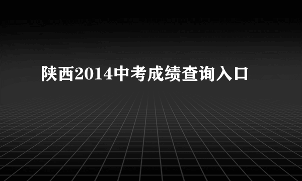 陕西2014中考成绩查询入口