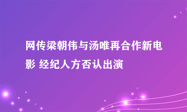 网传梁朝伟与汤唯再合作新电影 经纪人方否认出演