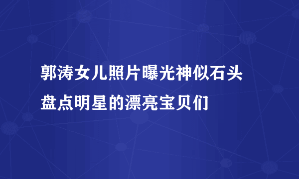 郭涛女儿照片曝光神似石头 盘点明星的漂亮宝贝们