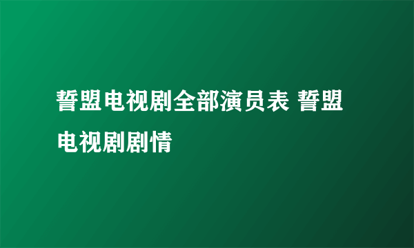 誓盟电视剧全部演员表 誓盟电视剧剧情