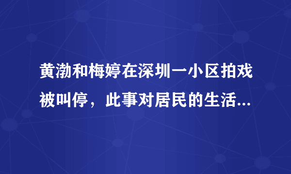 黄渤和梅婷在深圳一小区拍戏被叫停，此事对居民的生活有何影响？