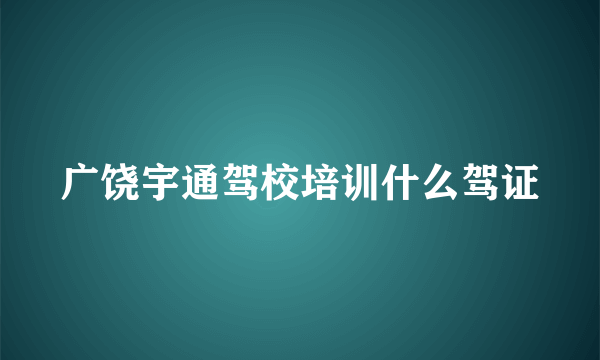 广饶宇通驾校培训什么驾证