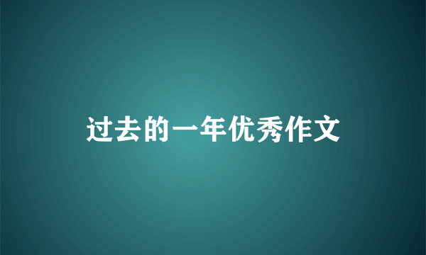 过去的一年优秀作文