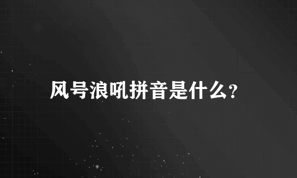 风号浪吼拼音是什么？