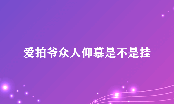 爱拍爷众人仰慕是不是挂