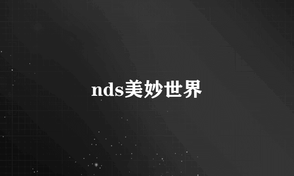 nds美妙世界