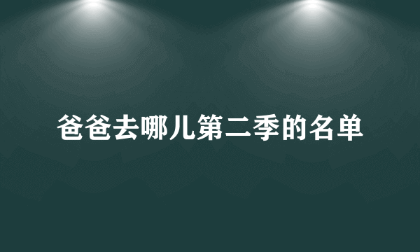 爸爸去哪儿第二季的名单