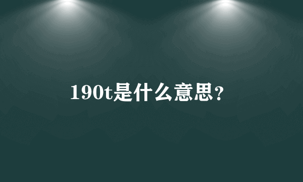 190t是什么意思？