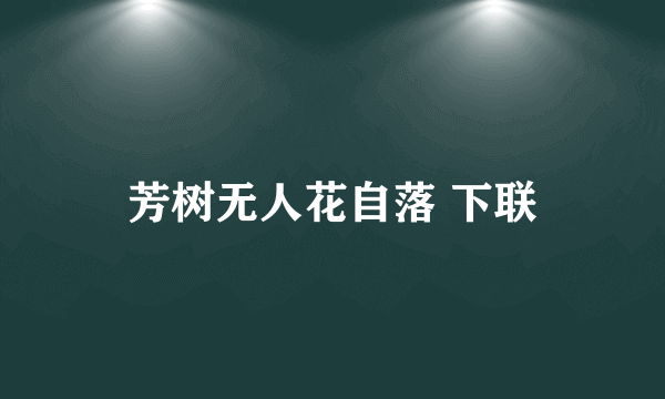 芳树无人花自落 下联