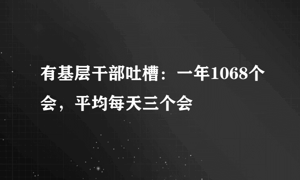 有基层干部吐槽：一年1068个会，平均每天三个会