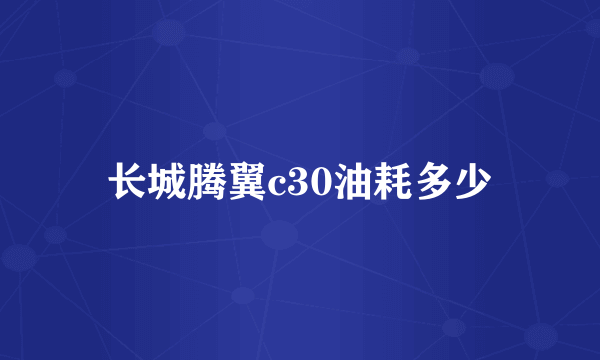 长城腾翼c30油耗多少