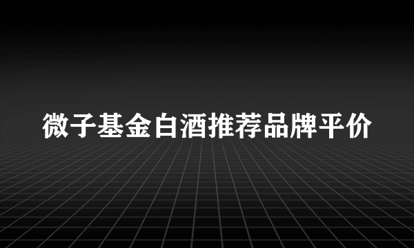 微子基金白酒推荐品牌平价