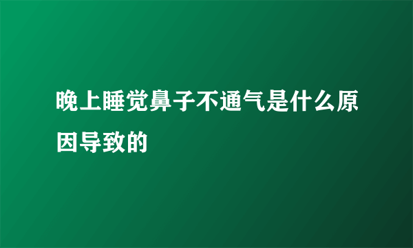 晚上睡觉鼻子不通气是什么原因导致的 