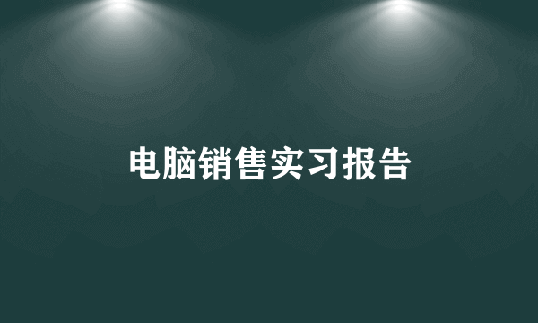 电脑销售实习报告