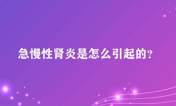 急慢性肾炎是怎么引起的？